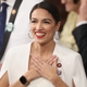 Rep. Alexandria Ocasio-Cortez (D-New York) looking full of joy.